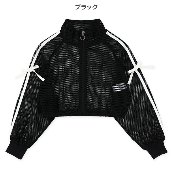 メッシュショート丈スタンドカラーブルゾン