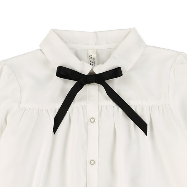 ボータイリボン付き長袖ブラウス