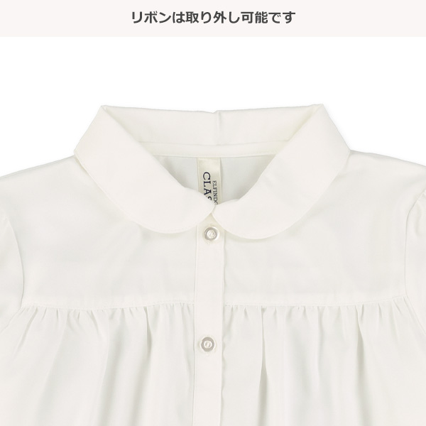 ボータイリボン付き長袖ブラウス