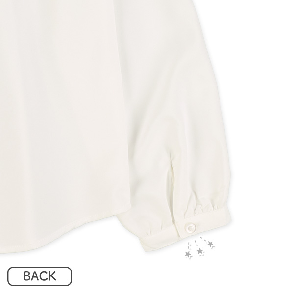 ボータイリボン付き長袖ブラウス