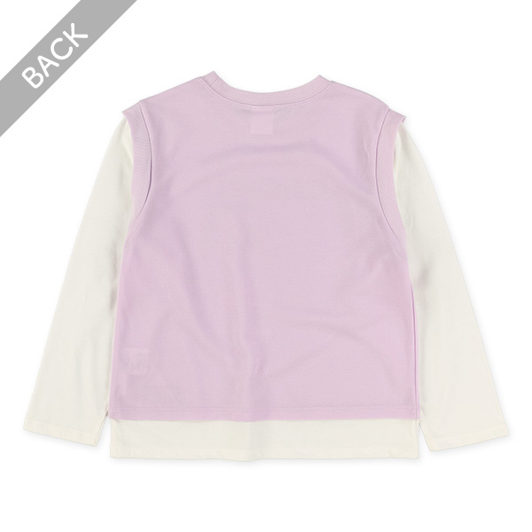 エモ系ベストレイヤード風長袖Tシャツ