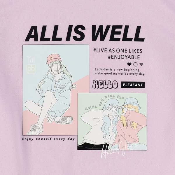 エモ系ベストレイヤード風長袖Tシャツ