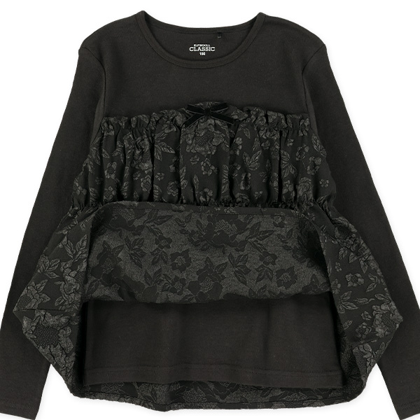 ふくれジャガードビスチェレイヤード風長袖Tシャツ