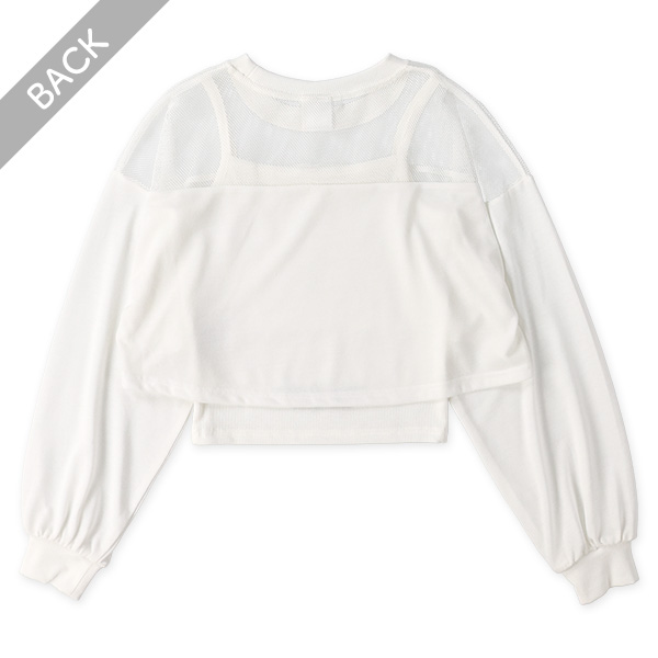 メッシュ切り替えセット風長袖Tシャツ