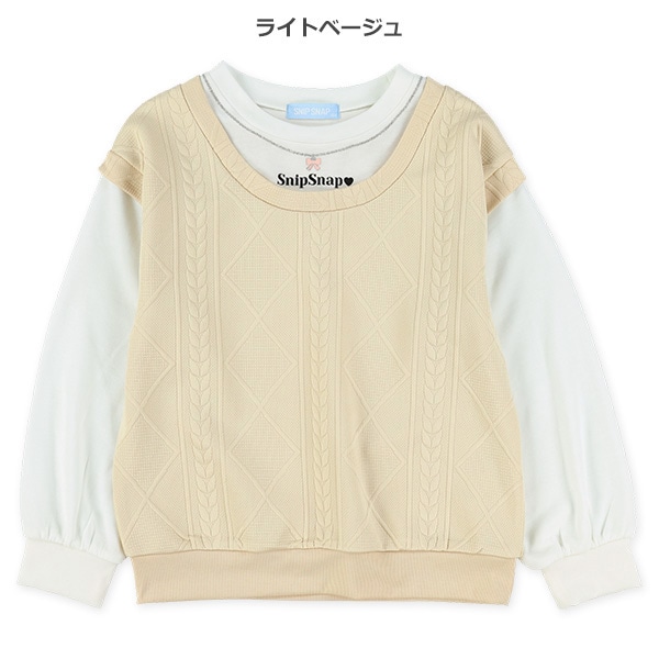 ジャガードポンチレイヤード風長袖Tシャツ