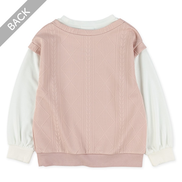 ジャガードポンチレイヤード風長袖Tシャツ