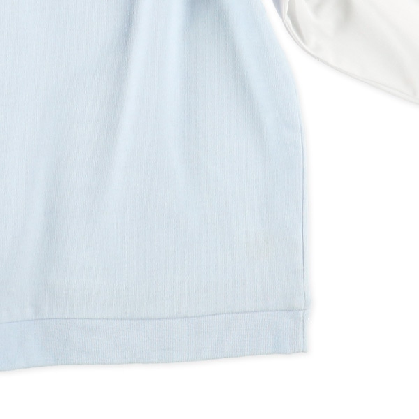 裏毛ロゴ袖バルーンレイヤード風長袖Tシャツ