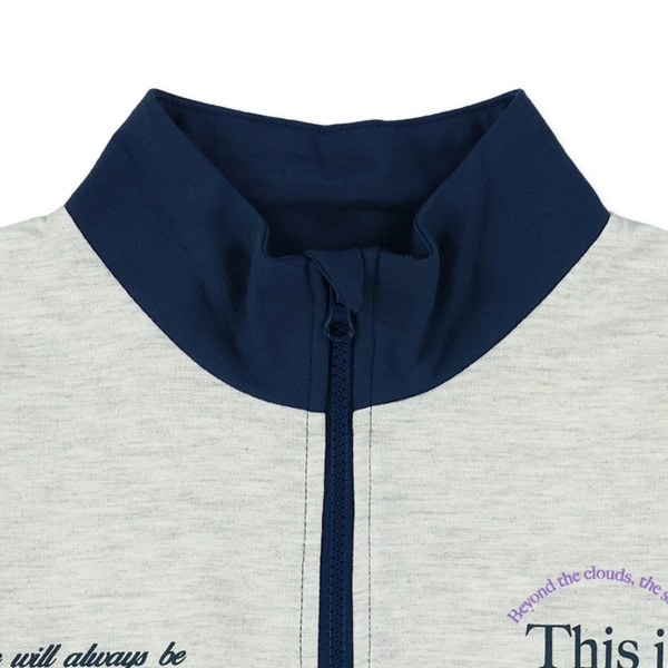 ミニ裏毛胸ロゴハーフジップトレーナー