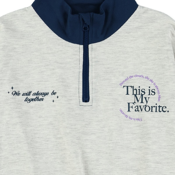 ミニ裏毛胸ロゴハーフジップトレーナー