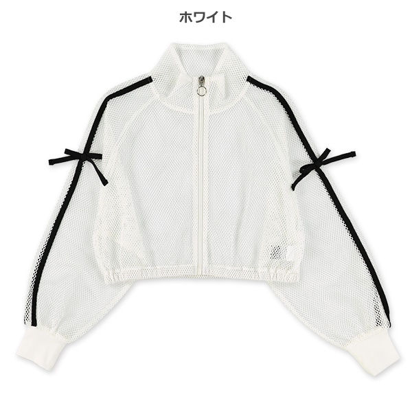 メッシュショート丈スタンドカラーブルゾン