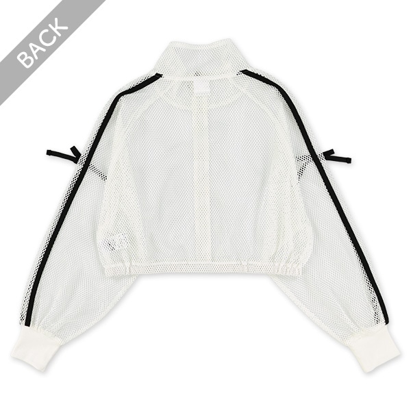 メッシュショート丈スタンドカラーブルゾン