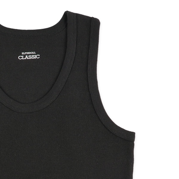 3枚組ランニング肌着（ブラック無地・リブ）