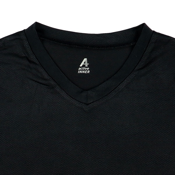 接触冷感メッシュサーフシャツ（ブラック無地）