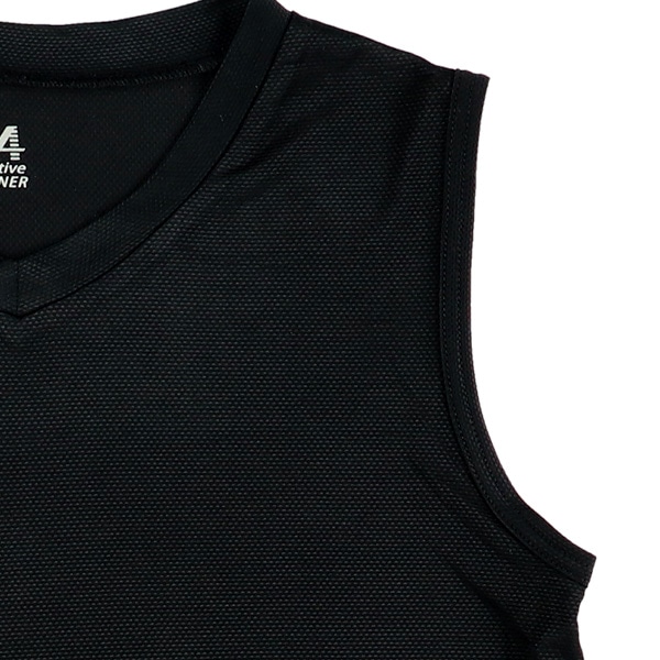 接触冷感メッシュサーフシャツ（ブラック無地）