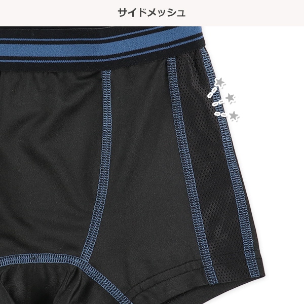 2枚組前とじサイドメッシュボクサーパンツ（カラーゴム）