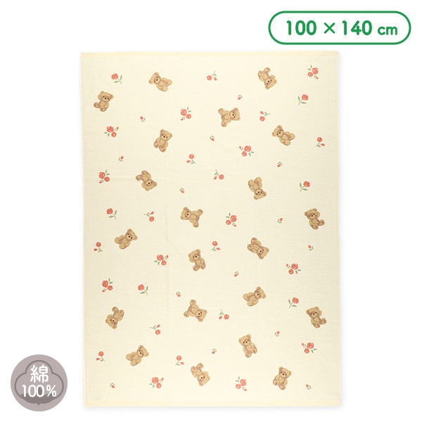 大判タオルケット（くま・花）