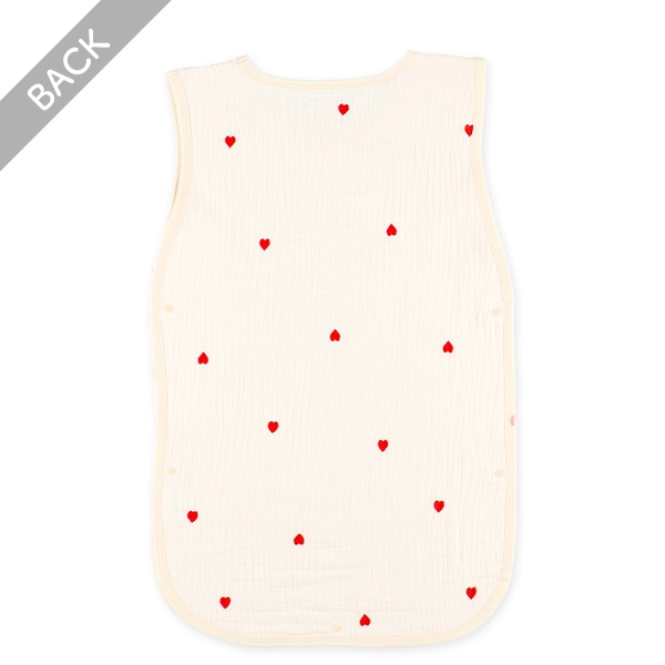 ガーゼ丸型スリーパーM（ハート刺繍）
