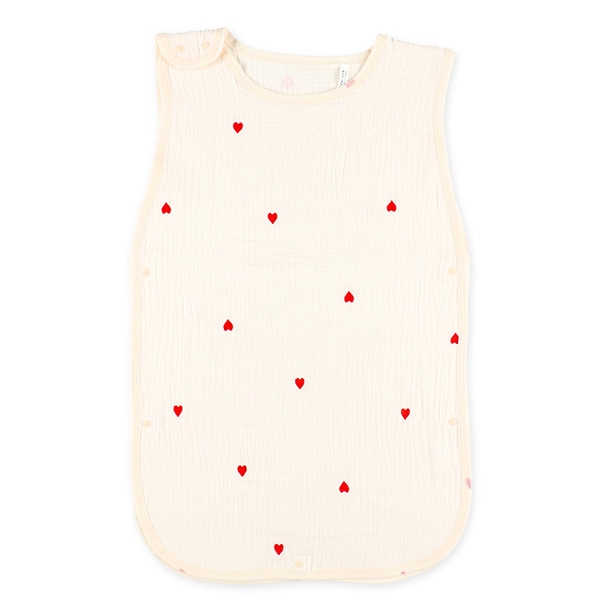 ガーゼ丸型スリーパーM（ハート刺繍）