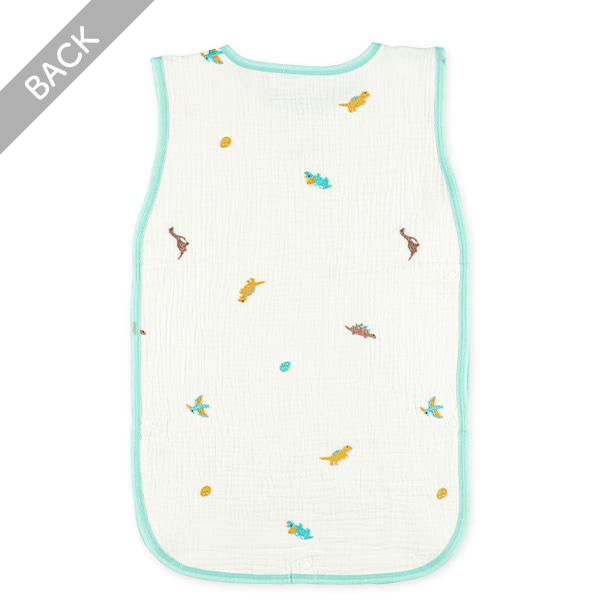 ガーゼ丸型スリーパーM（恐竜刺繍）