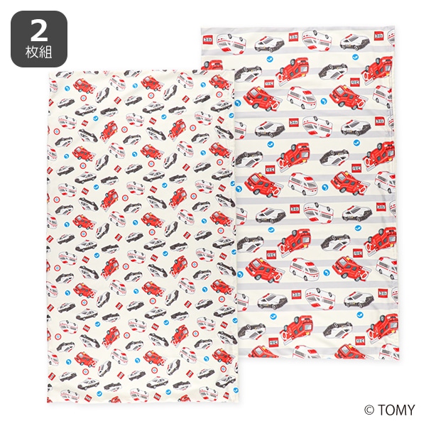 2枚組お昼寝敷布団カバー（トミカ/ファスナー式）