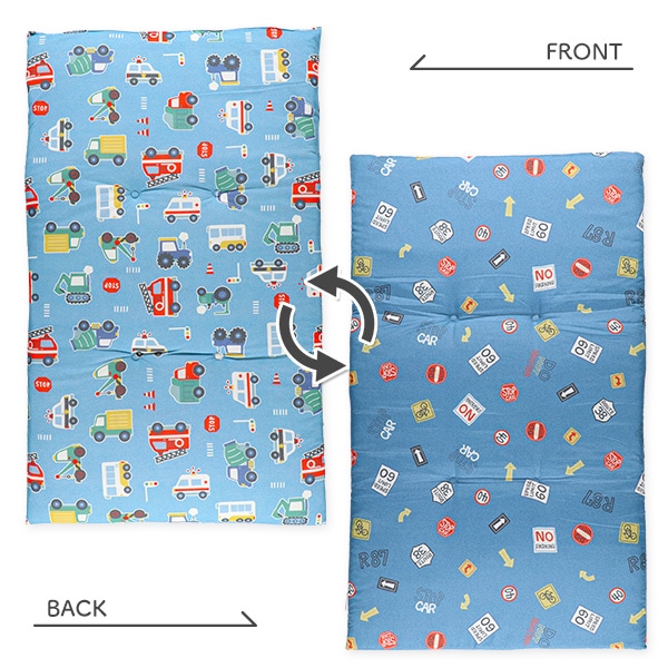 リバーシブルタイプお昼寝マット（はたらくくるま）