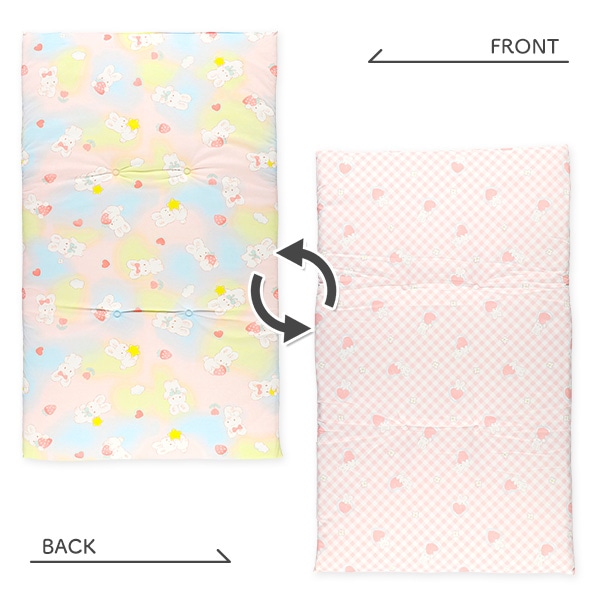 リバーシブルタイプお昼寝マット（いちご&うさぎ）