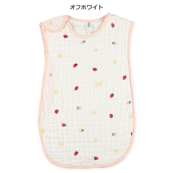 6重ガーゼ通期丸型スリーパー（いちご）