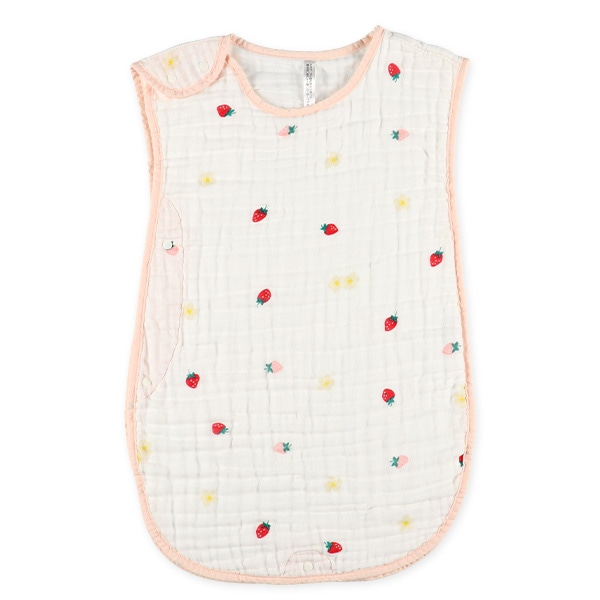 6重ガーゼ通期丸型スリーパー（いちご）
