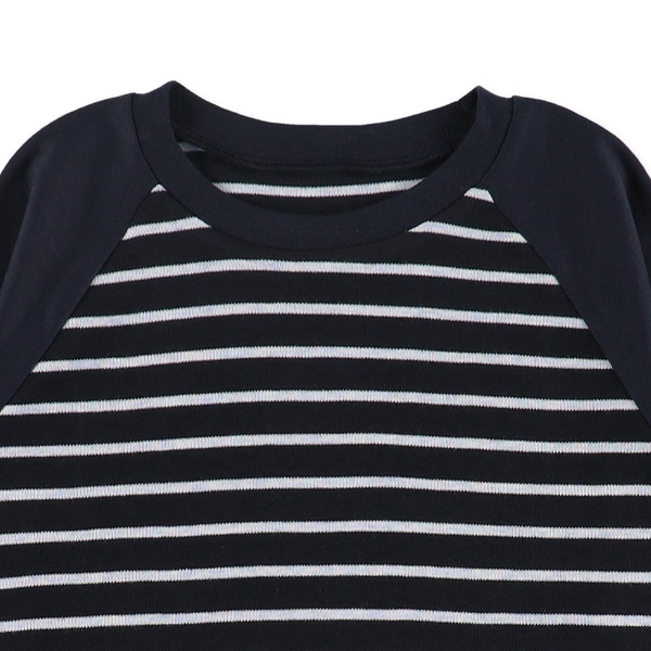 ラグラン長袖パジャマ（ボーダー袖切り替え）