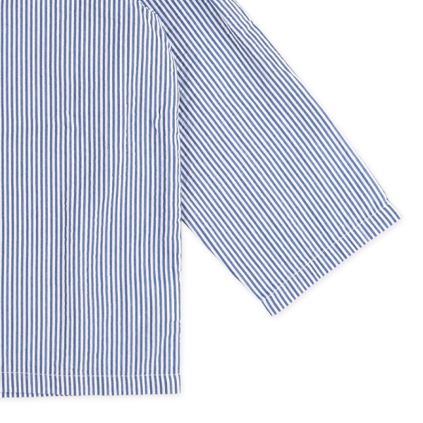 袖ロールアップ前開き長袖パジャマ（ストライプ）