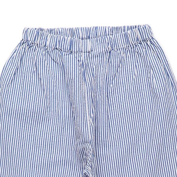 袖ロールアップ前開き長袖パジャマ（ストライプ）