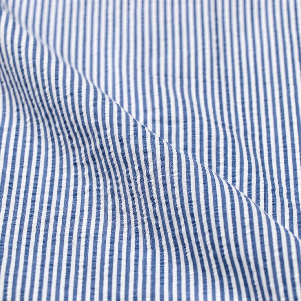 袖ロールアップ前開き長袖パジャマ（ストライプ）