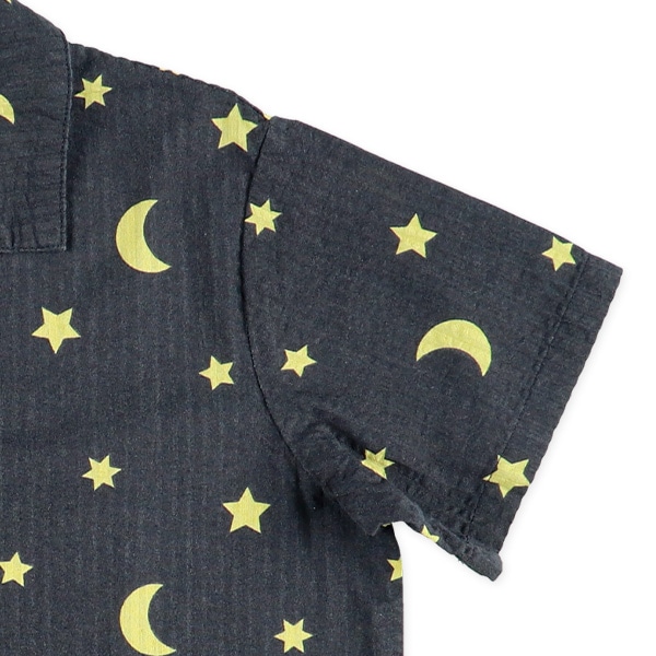 前開き半袖パジャマ（星・月柄）