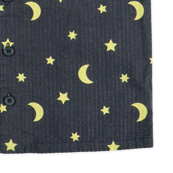 前開き半袖パジャマ（星・月柄）