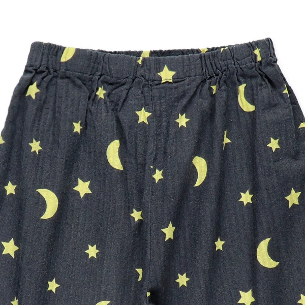 前開き半袖パジャマ（星・月柄）