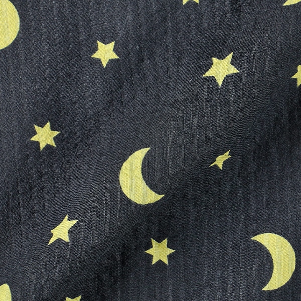 前開き半袖パジャマ（星・月柄）
