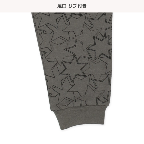 長袖パジャマ（胸ポケット・星総柄）