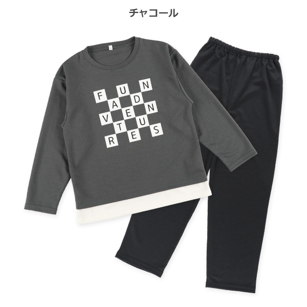 長袖パジャマ（レイヤード風）