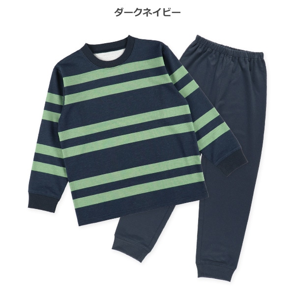 ミニ裏毛長袖パジャマ（マルチボーダー）