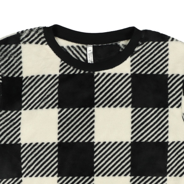 マイクロフリース長袖パジャマ（ブロックチェック）