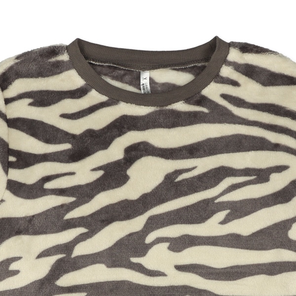 マイクロフリース長袖パジャマ（ゼブラ柄）