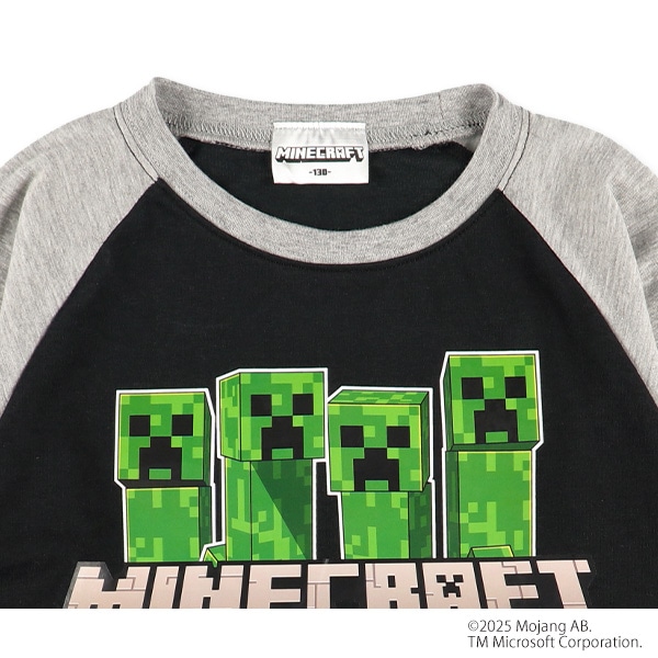 ラグラン長袖パジャマ（マインクラフト・クリーパー）