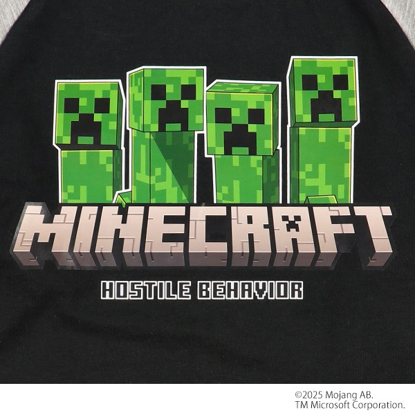 ラグラン長袖パジャマ（マインクラフト・クリーパー）