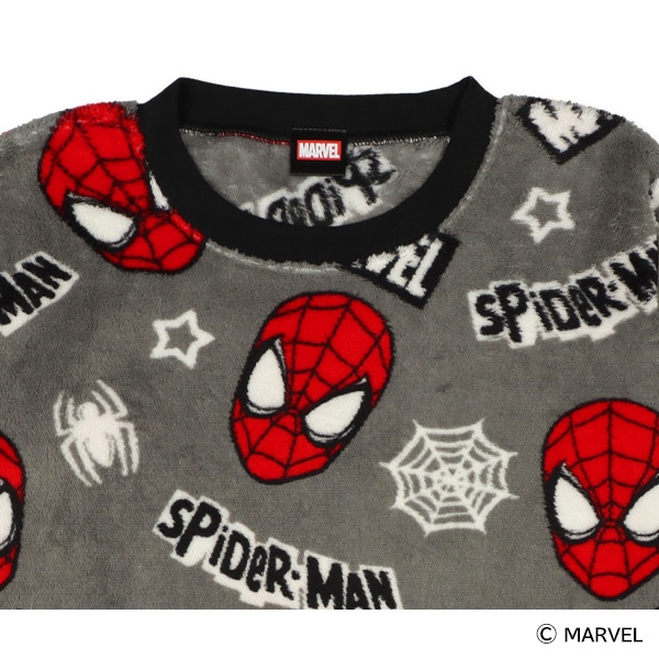 サンゴフリース長袖パジャマ（スパイダーマン総柄）