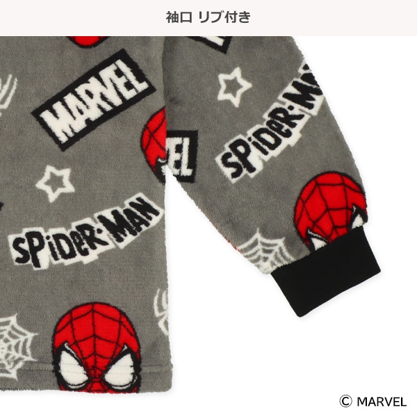 サンゴフリース長袖パジャマ（スパイダーマン総柄）