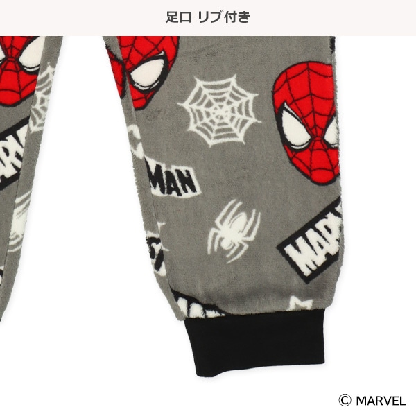 サンゴフリース長袖パジャマ（スパイダーマン総柄）