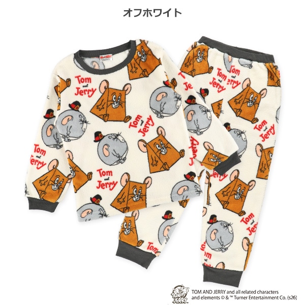 サンゴフリース長袖パジャマ（トムとジェリー総柄）