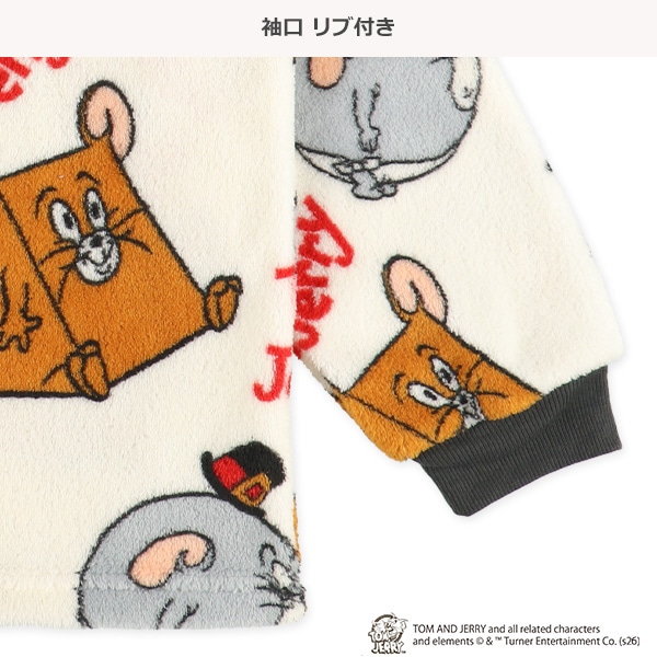 サンゴフリース長袖パジャマ（トムとジェリー総柄）