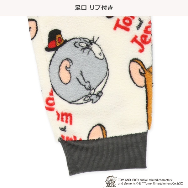 サンゴフリース長袖パジャマ（トムとジェリー総柄）