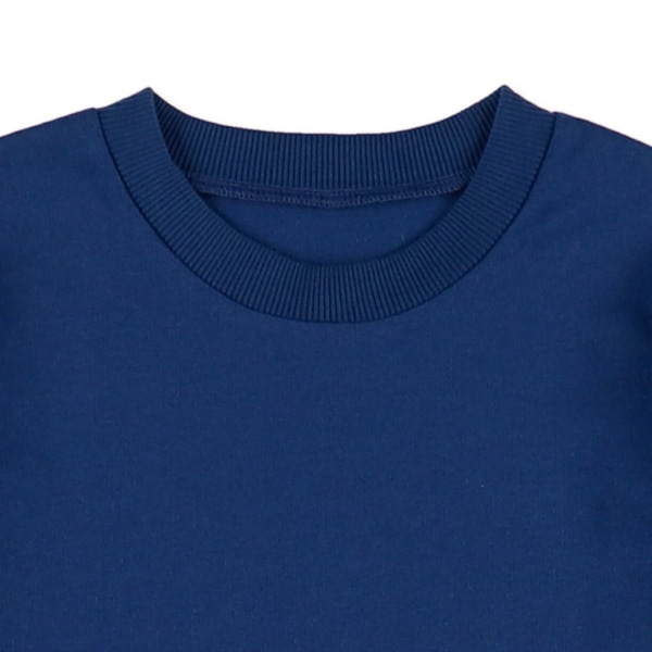 ミニ裏毛長袖ルームウェア（ネイビー無地）